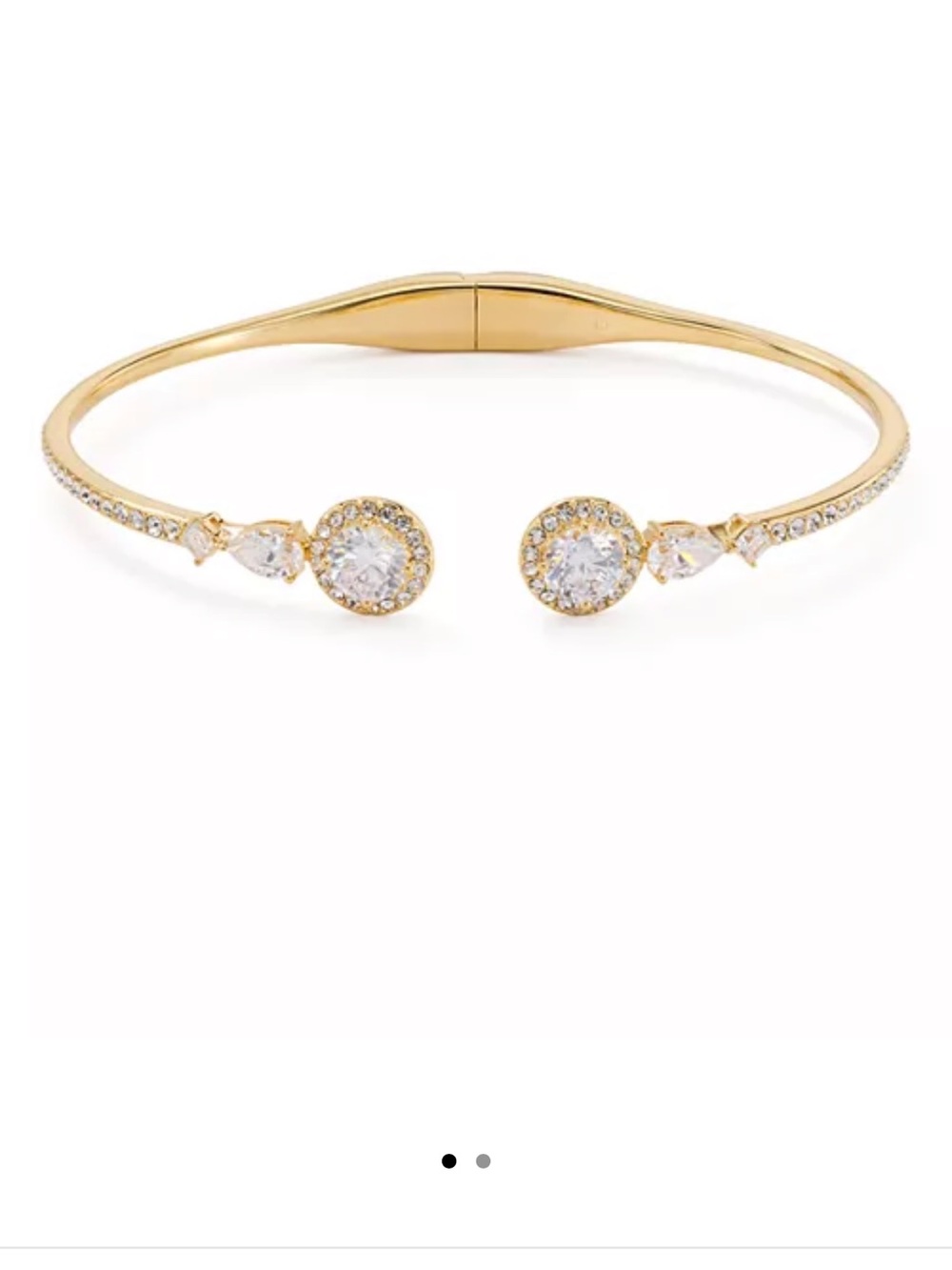 Nadri Gold Open Cuff Bracelet with Clear Crystals